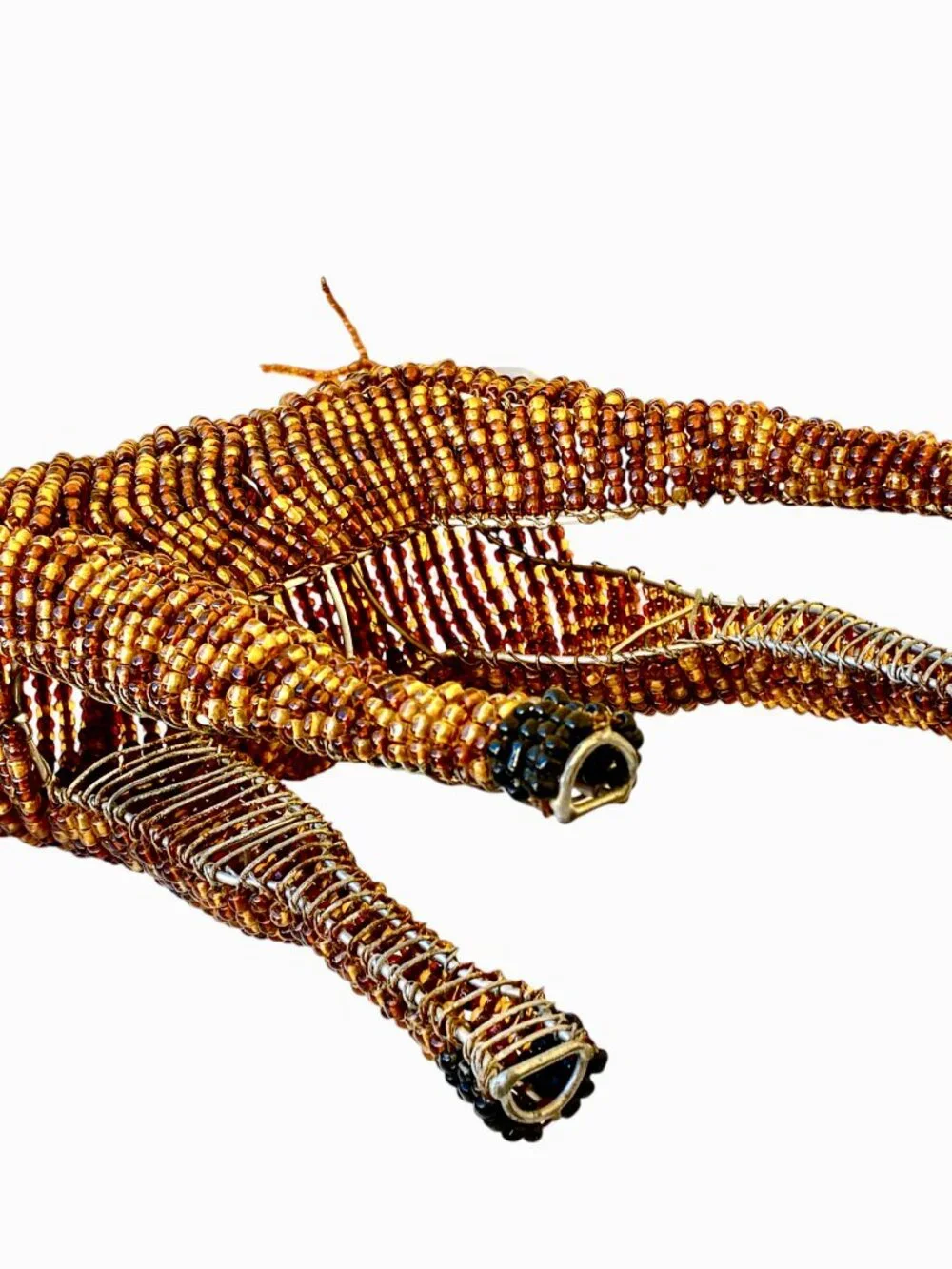 African Bead + Wire Giraffe Decorative Sculpture 13